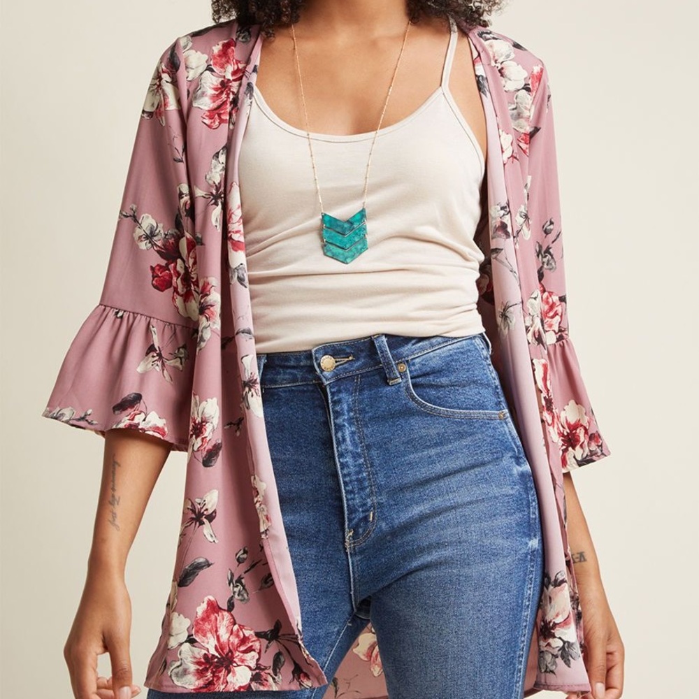 NWOT Floral Kimono
